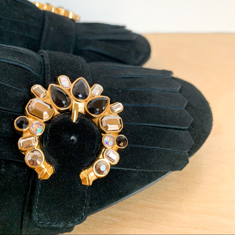 NINE WEST Black suede loafers with bling buckle! - Picture 9 of 12